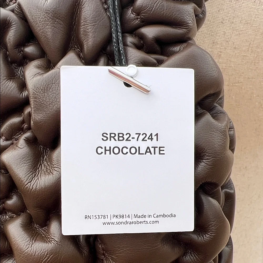 Sondra Roberts | Chocolate Brown Quilted Hobo Bag - Picture 5 of 15